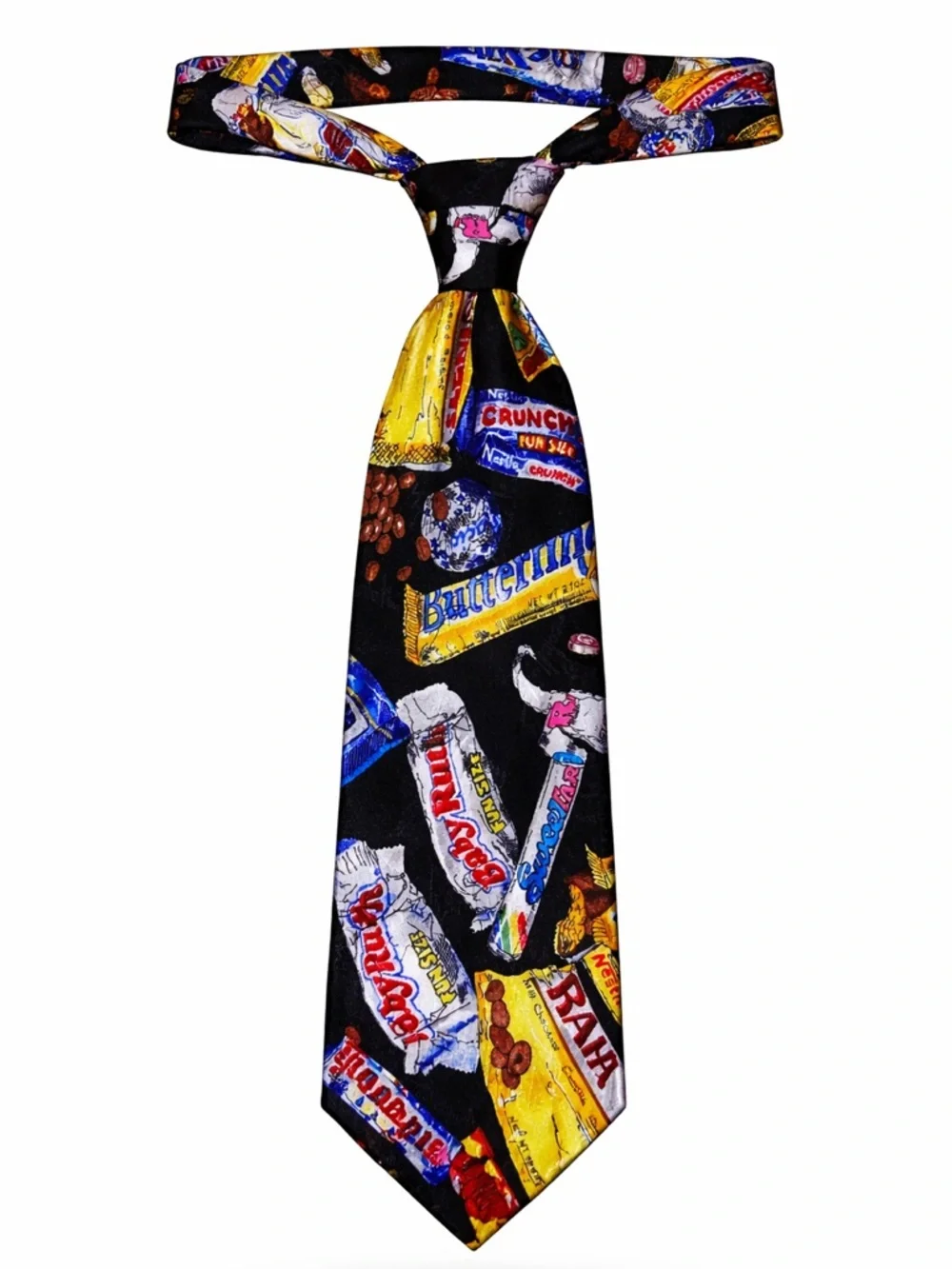 Nicole Miller Novelty Candy Print Black Polyester Tie - Unbranded